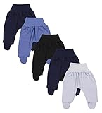 Baby Hose mit Fuß Stramplerhose für Jungs, 5er Pack, verschiedene Farbe 1