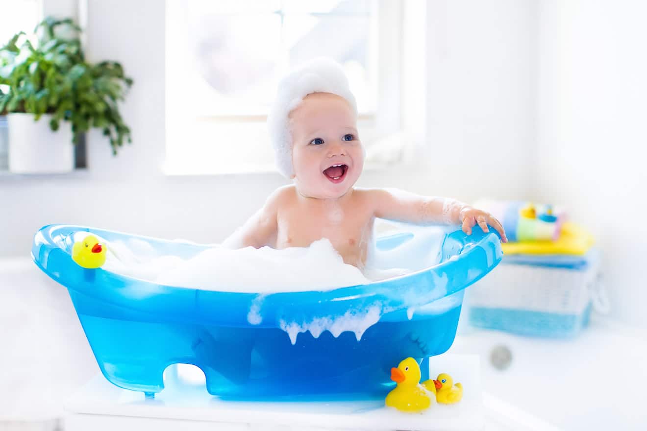 Baby Badkissen+Badewanne mit Stützbeinen zusammenklappbar Temperaturanzeige 